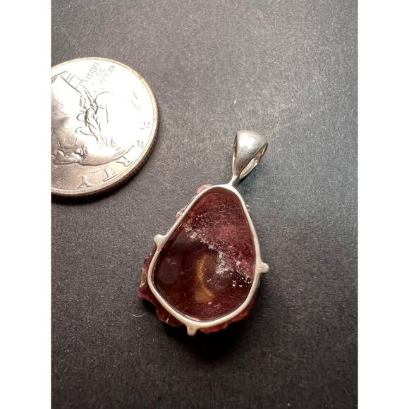 NEW Pink tourmaline sterling silver pendant 2.16 grams - Picture 3 of 10